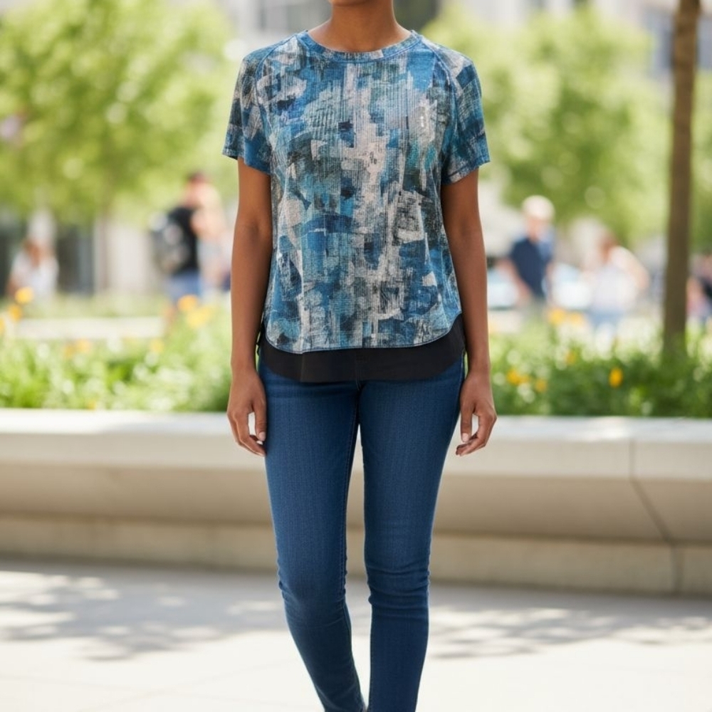 Blue Abstract Print T-Shirt Lululemon